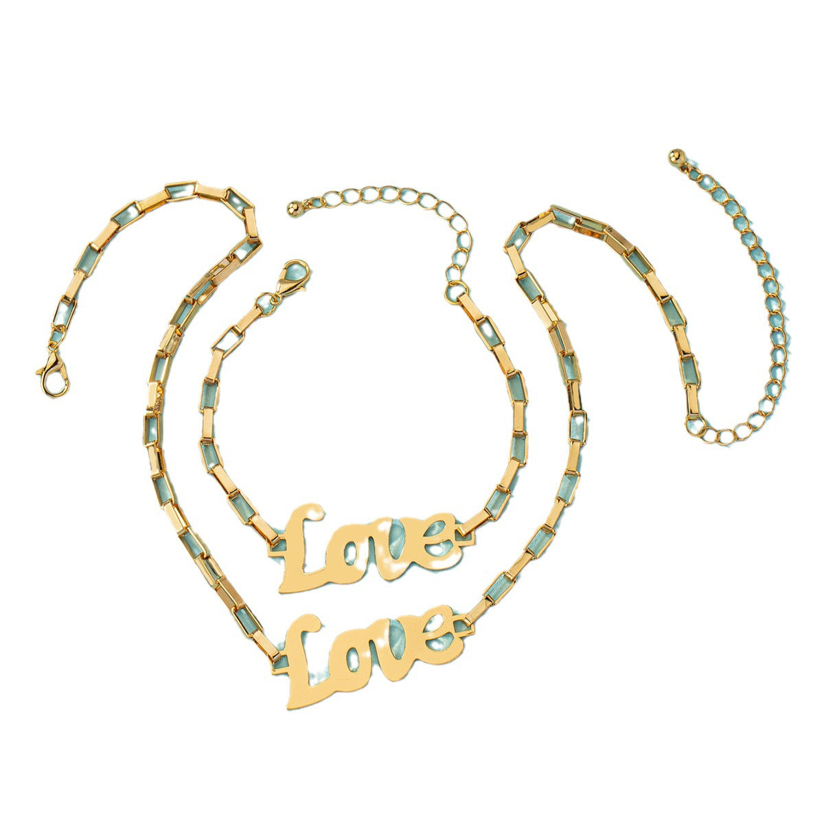Hollow English Metal Minimalist Style Personality Bracelets