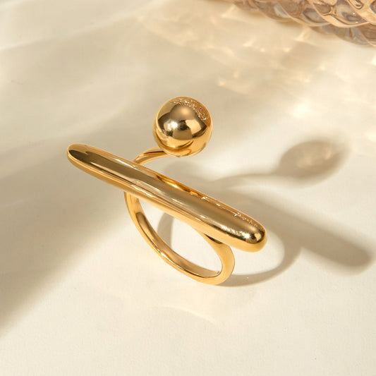 Unique Design Gold Stainless Steel Geometric Simple Rings