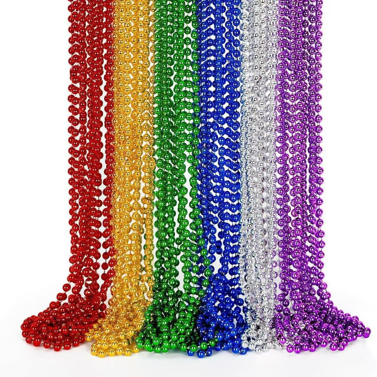 Independence Day Christmas String Beads Color Plastic Bead Wedding Celebration Necklace