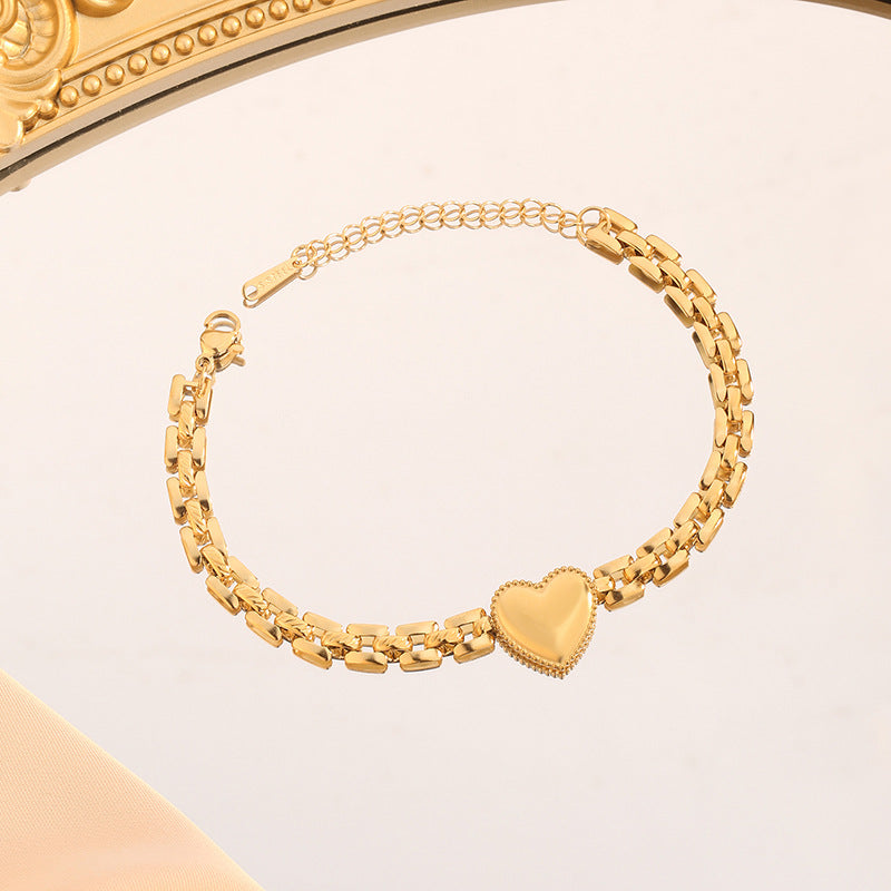 Women's Heart Strap Fashion Thick Chain Affordable Bracelets