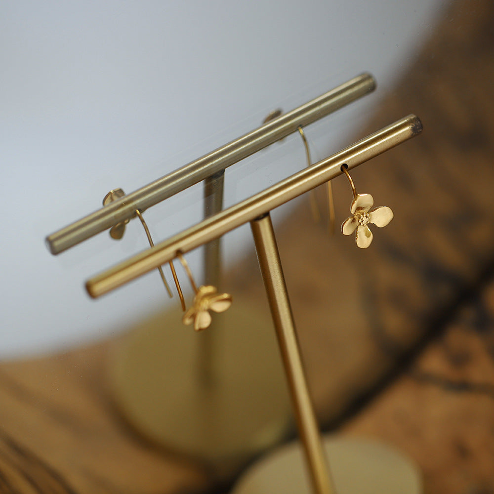 Summer Titanium Steel Gold Not Easy To Earrings