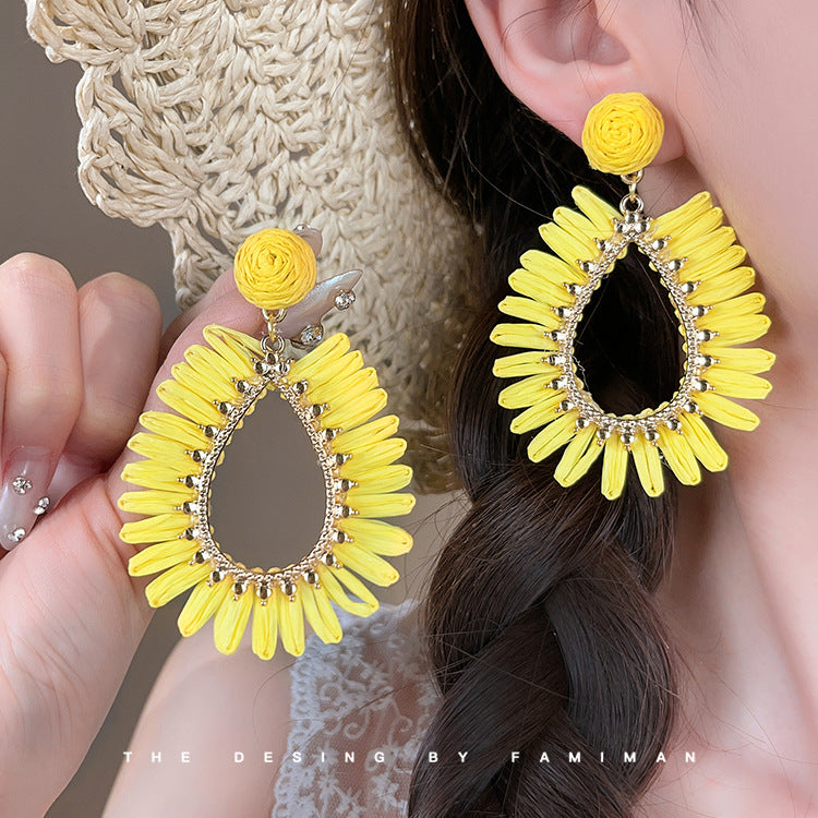 Women's Travel Antique Bohemian Long Fringe High Sense Holiday Nail Ethnic Earrings