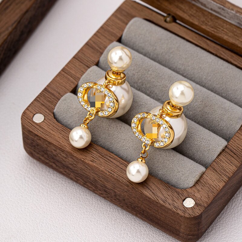 Women's Sier Pearl For Design Tassel Geometric Earrings