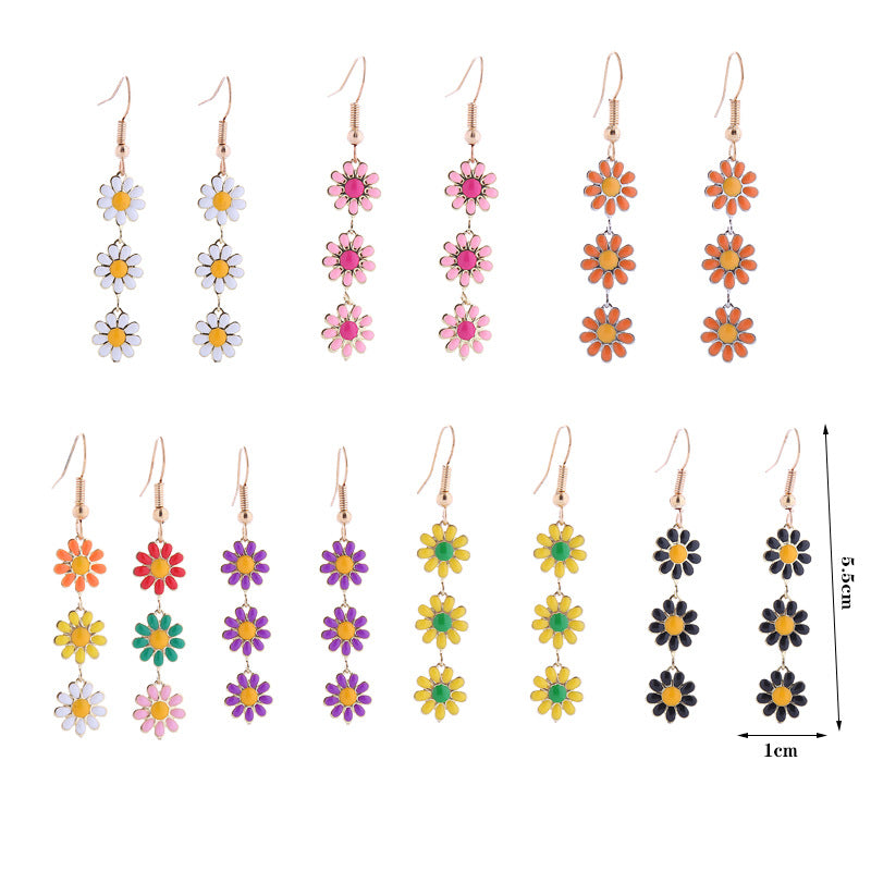Fashion Little Daisy Clavicle Female Sweet Boho Earrings