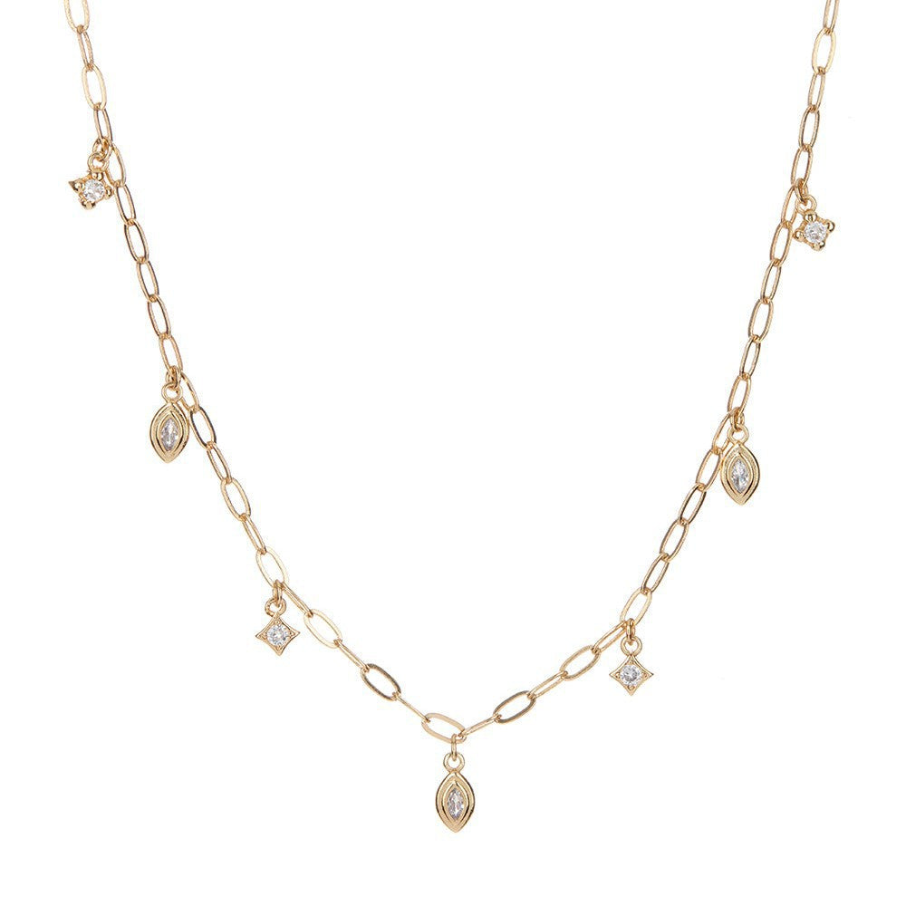 Zircon Oval Round Simple Fashion Furnace Necklaces
