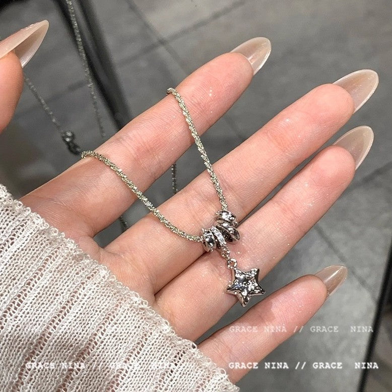 Sparking Zirconium Light Luxury Minority Design Sweet Graceful Bow Necklaces