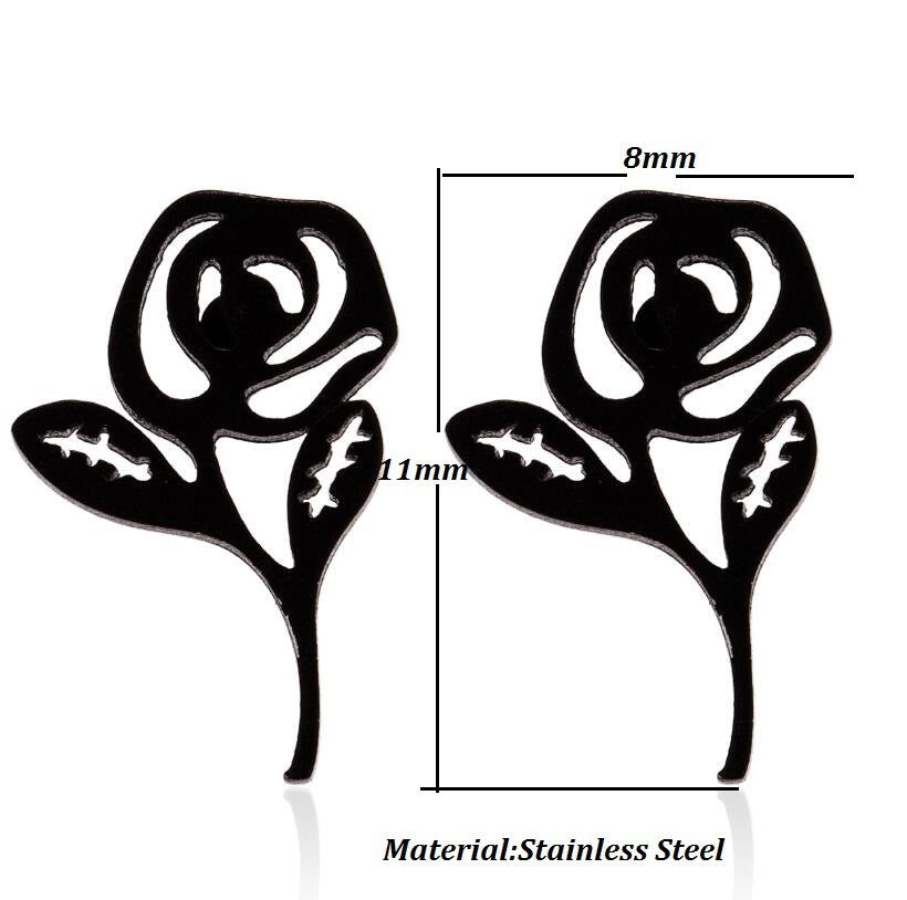 Women's Stainless Steel Geometric Gesture Love Heart Stud Earrings