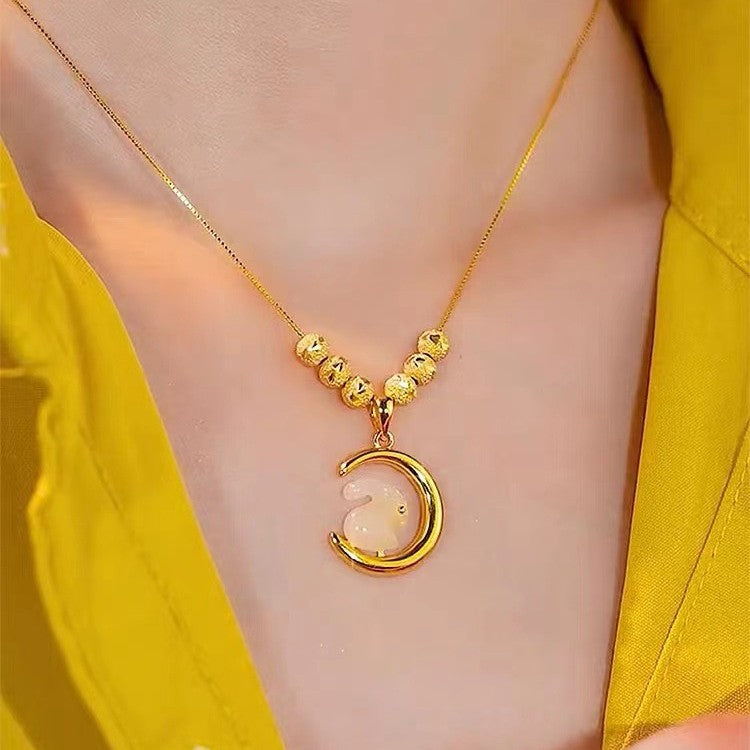 Lucky Beads Moon Rabbit Female Fashion Classical Necklace
