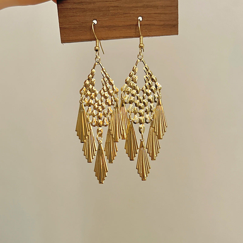 Women's High-grade Metal Sequins Tassel Light Luxury Earrings