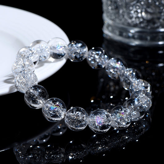 Crystal Natural Himalayan Ball White Rainbow Bracelets