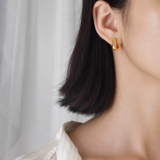 Women's Stainless Steel Light Geometric Gold Color Earrings