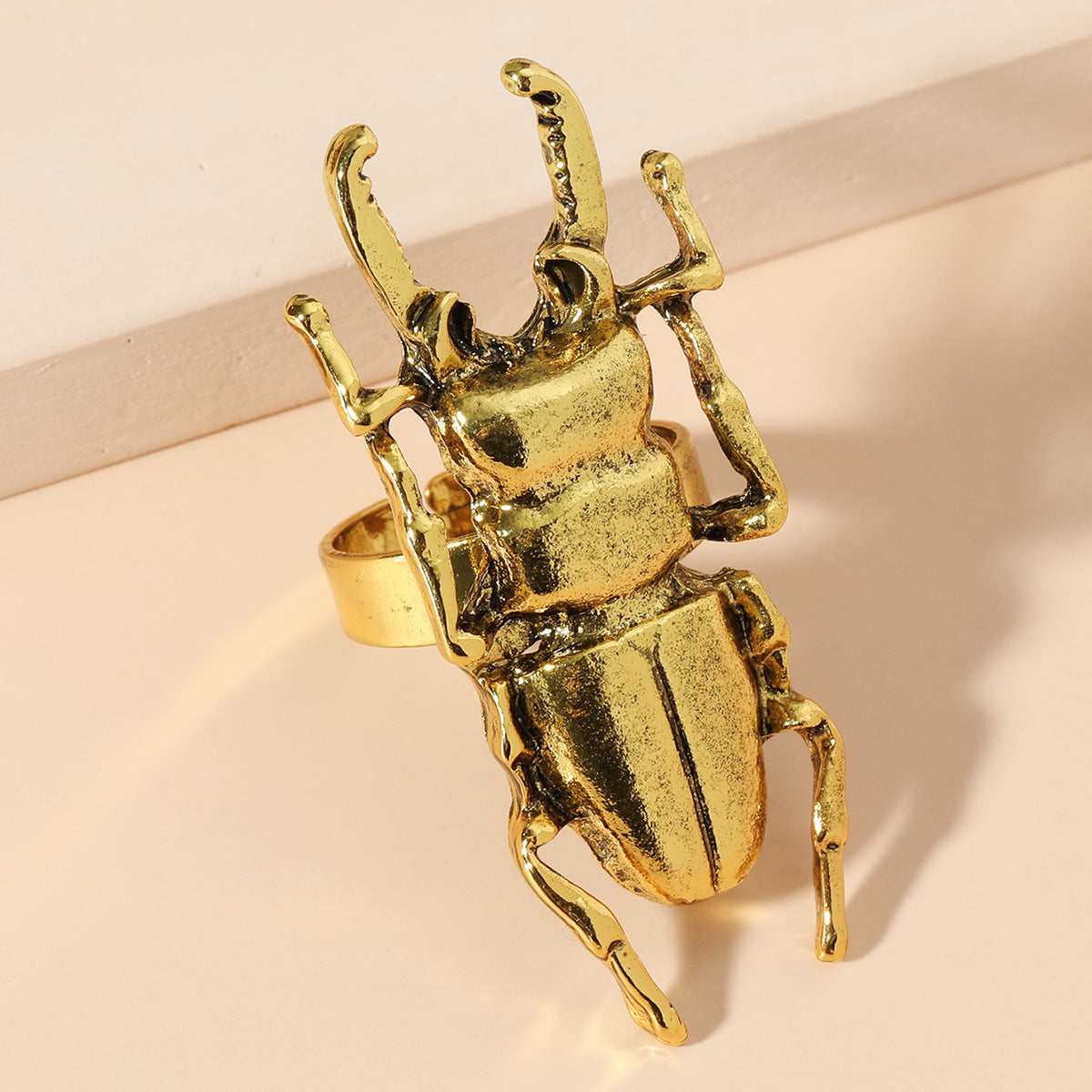 Metal Beetle Personalized Cartoon Insect Index Finger Geometric Little Ring