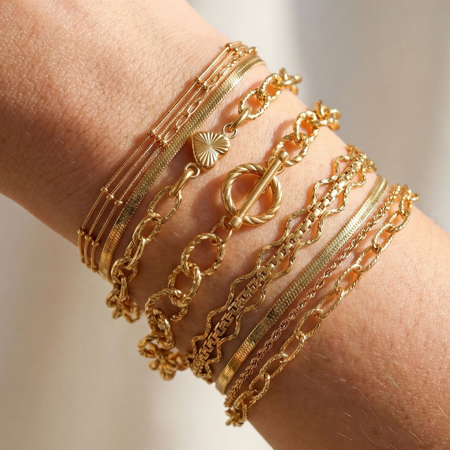 Fashion Personalized Stainless Steel Chain Button Bracelets