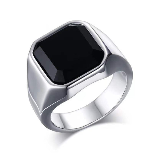 Men's Epoxy Shiny Gold Fashion High Sense Punk Hip Ring