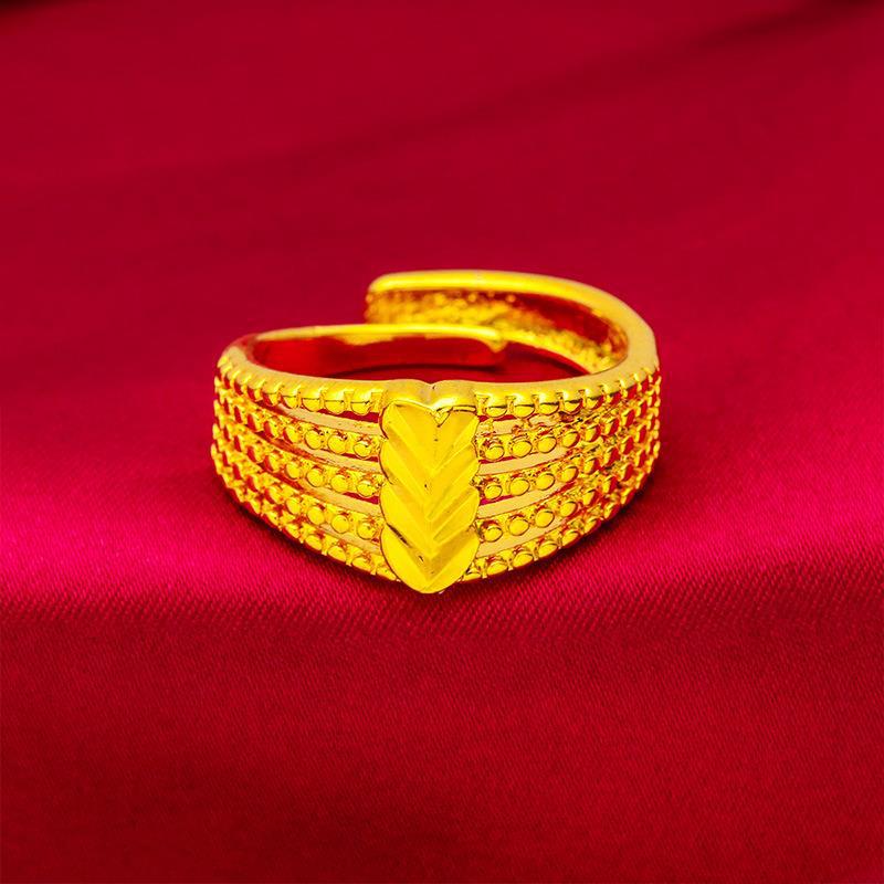 Open Mouth Simple Fine Pattern Female Ring