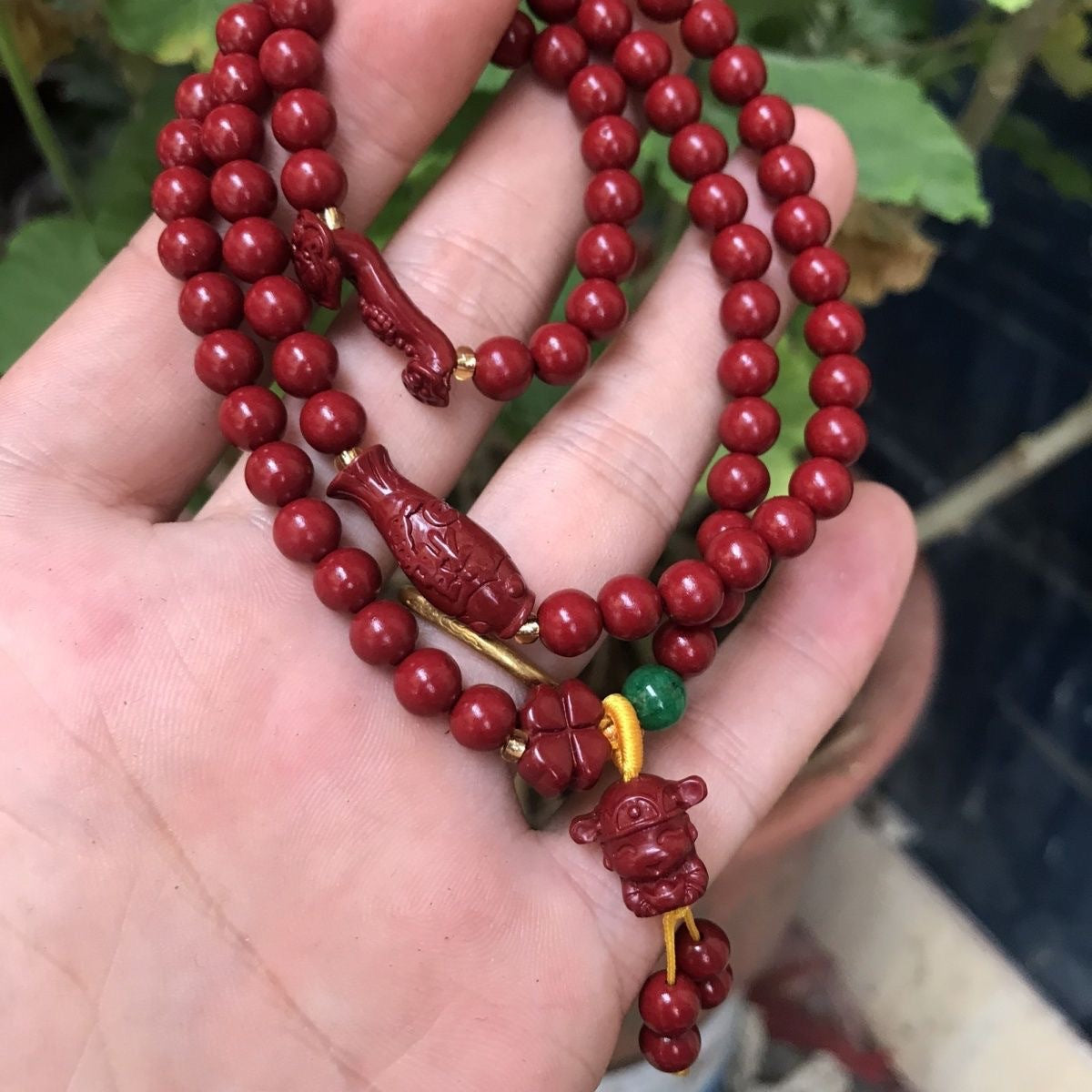 Women's Cinnabar Beads Three-circle Purple Gold Sand Bracelets