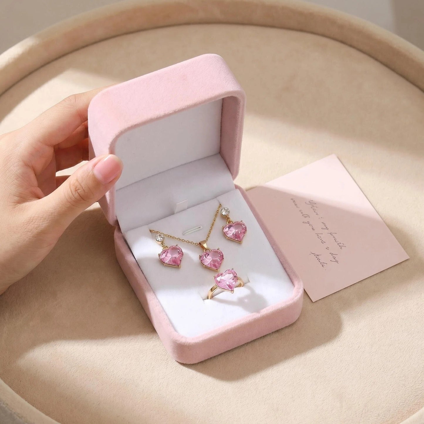 Women's Pink Love High-grade Versatile Light Luxury Rings