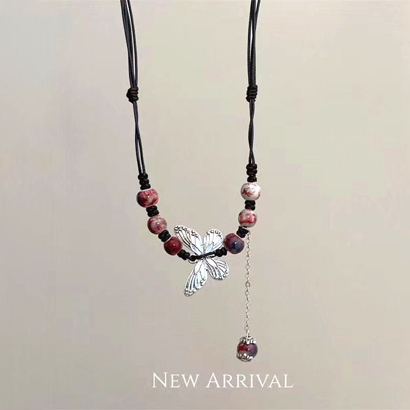 Chinese Ethnic Style Butterfly Niche Ancient Necklaces
