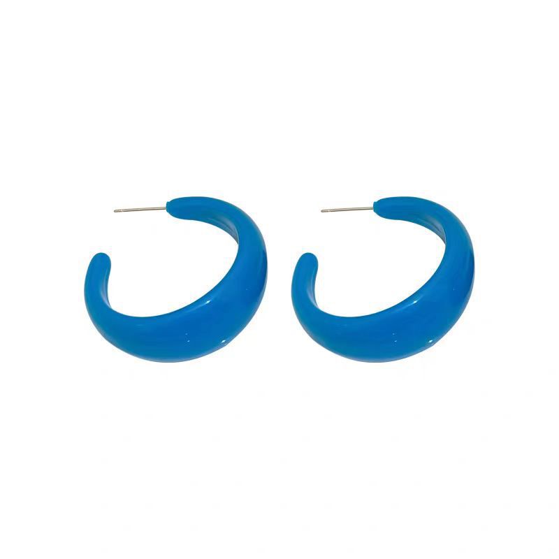 Style High-grade Ear Klein Blue Design Daily Commute Stud Earrings
