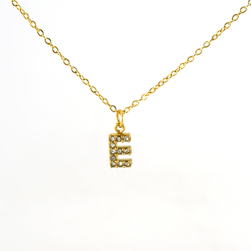 Women's Diamond Small Letter Simple Clavicle Chain Necklaces