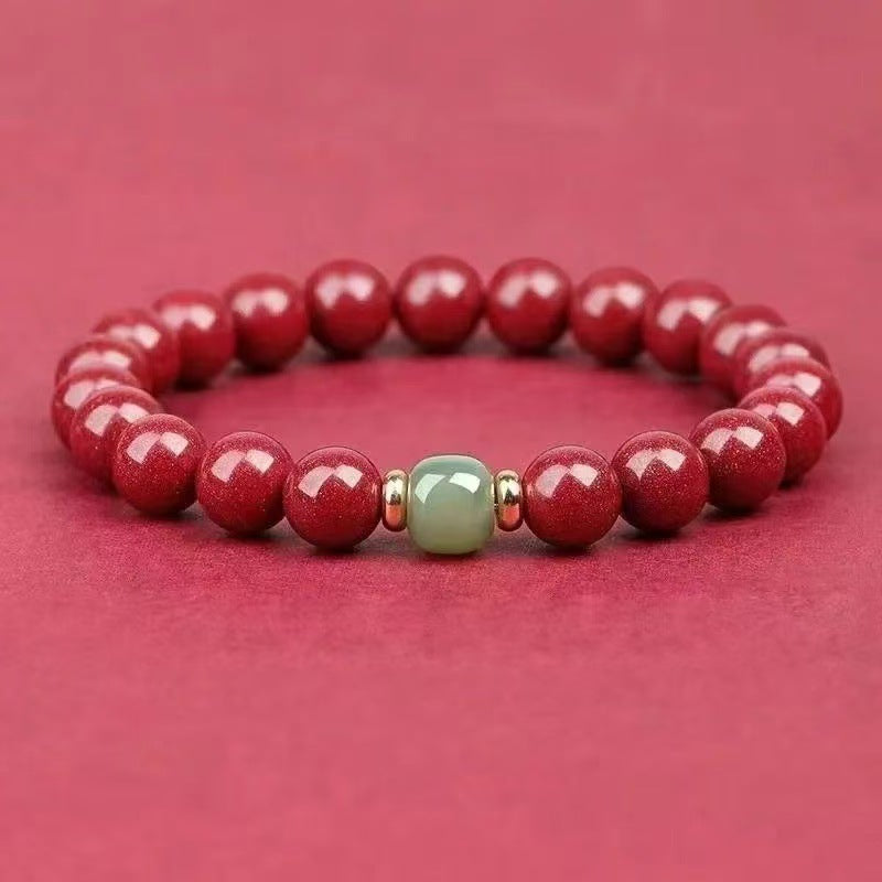 Ore Cinnabar Jade Beads High Content Bracelets
