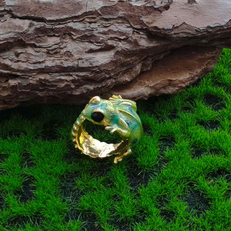 Vintage Green Lizard Open Novelty Cute Fashion Ring