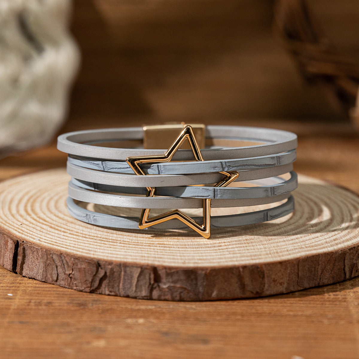 Twin Sense Leather Female Style Niche Design Bracelet