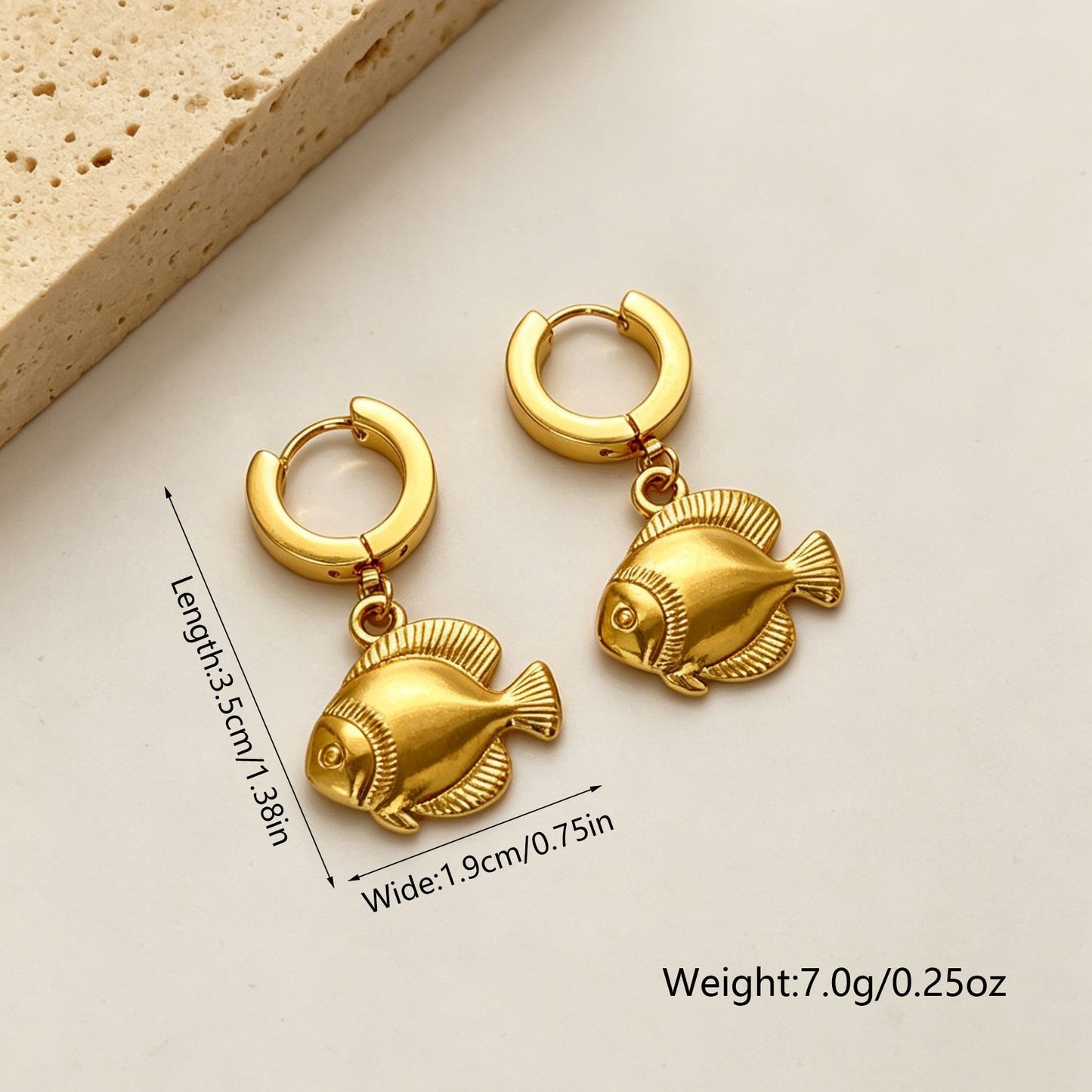 Women's Retro High-grade Stainless Steel Ocean Style Light Luxury Earrings