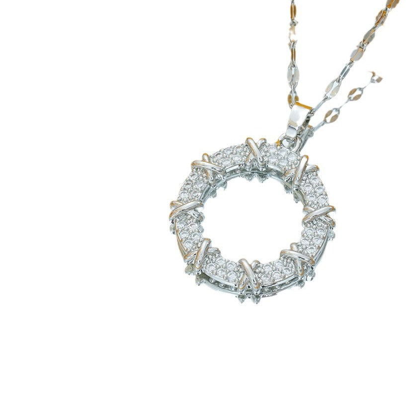 Diamond Donut Ornament Special Interest Light Necklaces