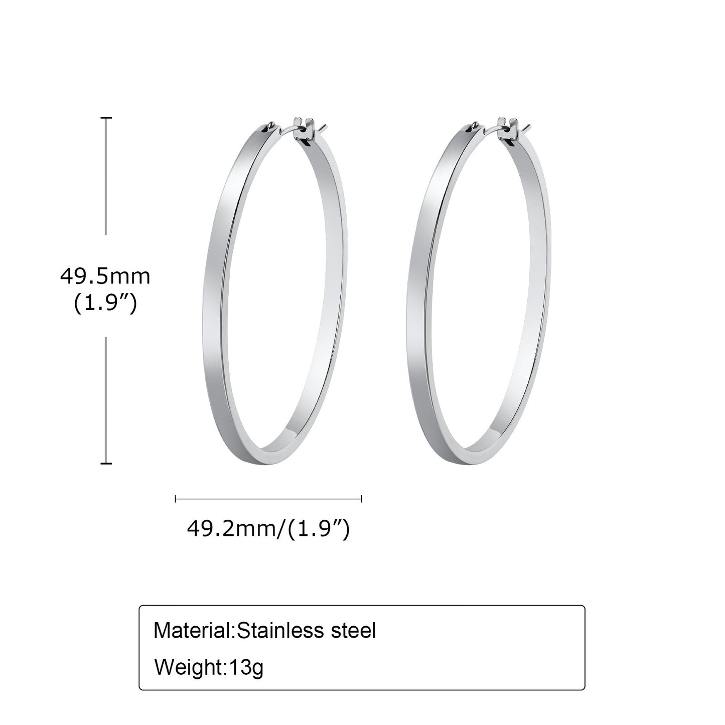 Women's Titanium Steel Round Stainless Ear Gold Earrings