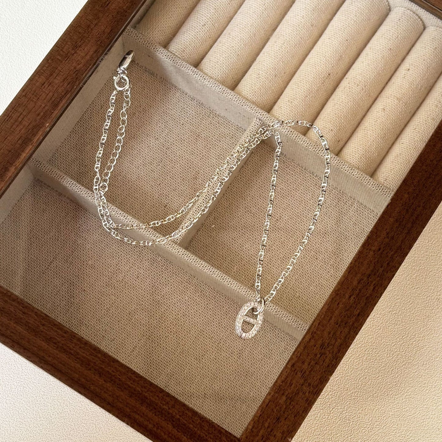 Women's Nose Full Diamond Fashion Simple Clavicle Chain Earrings