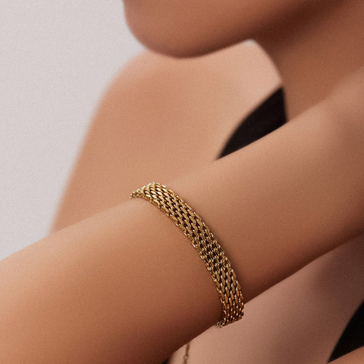 Chain Metal Rough Titanium Steel Female Clavicle Woven Snake Bones Bracelet