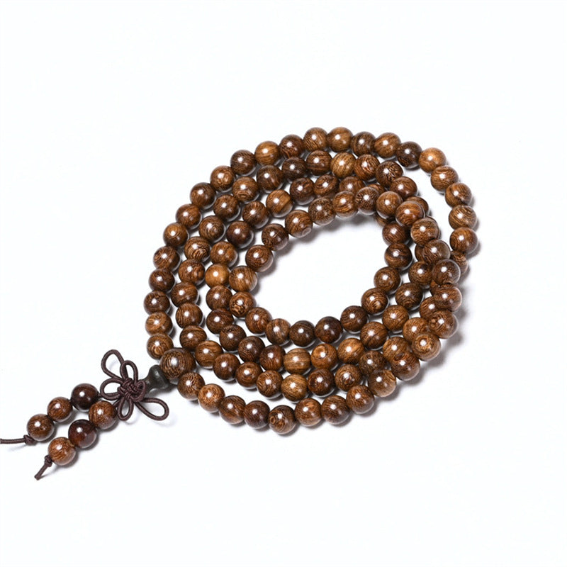 Women's & Men's Golden Sandalwood Submerged Buddha Beads Stall Bracelets