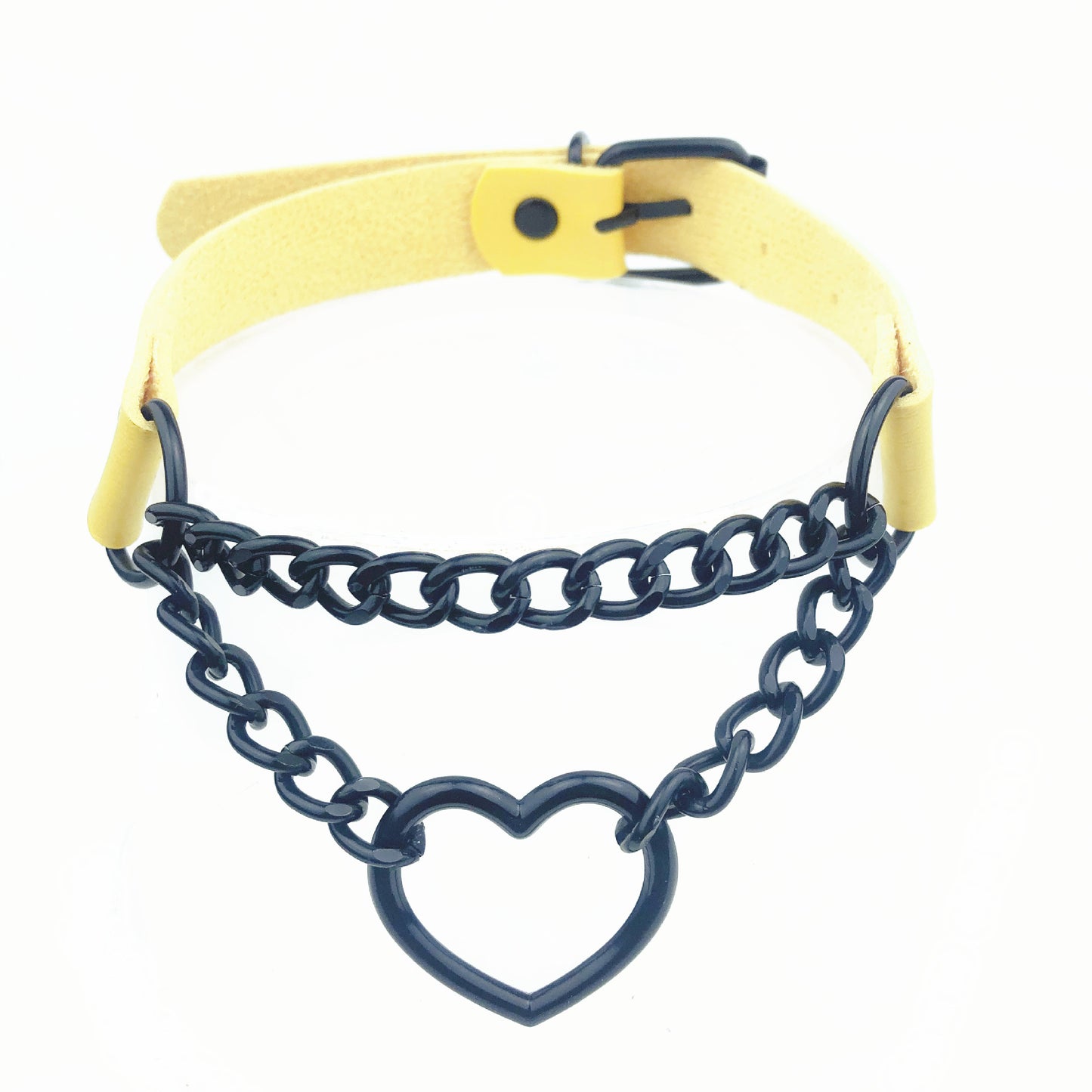 Heart Shaped Black Chain Neckband Fashion Collar