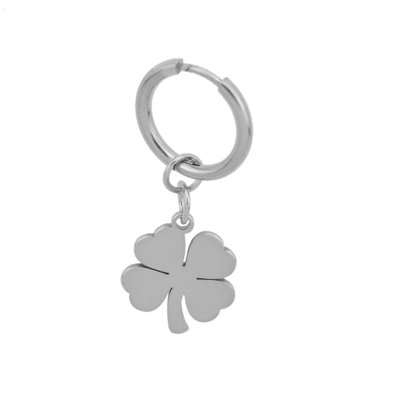 Women's Simple Clover Fashion Stainless Steel Flower Earrings
