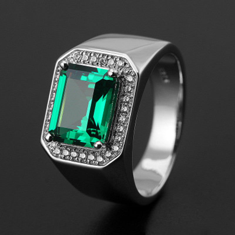Men's Source Moissanite Open Mouth Man's Domineering Opening Adjustable Ring