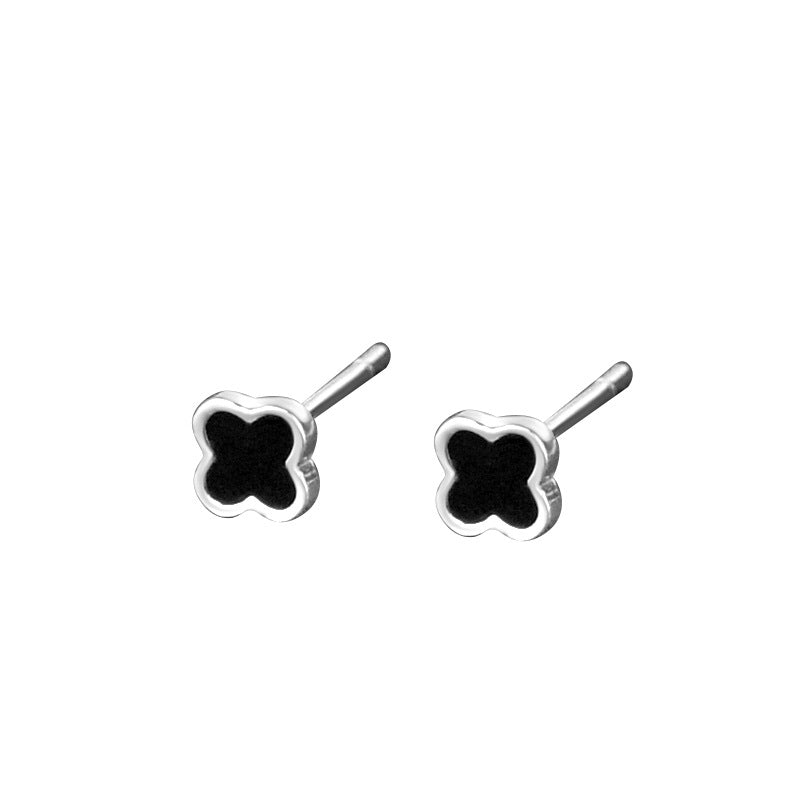 Clover Ear Female Sier Niche Design Fresh Earrings