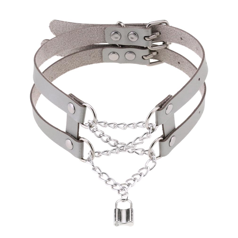 Temperament Double Row Line Chain Brain Teaser Neckband Sexy Lock Necklaces