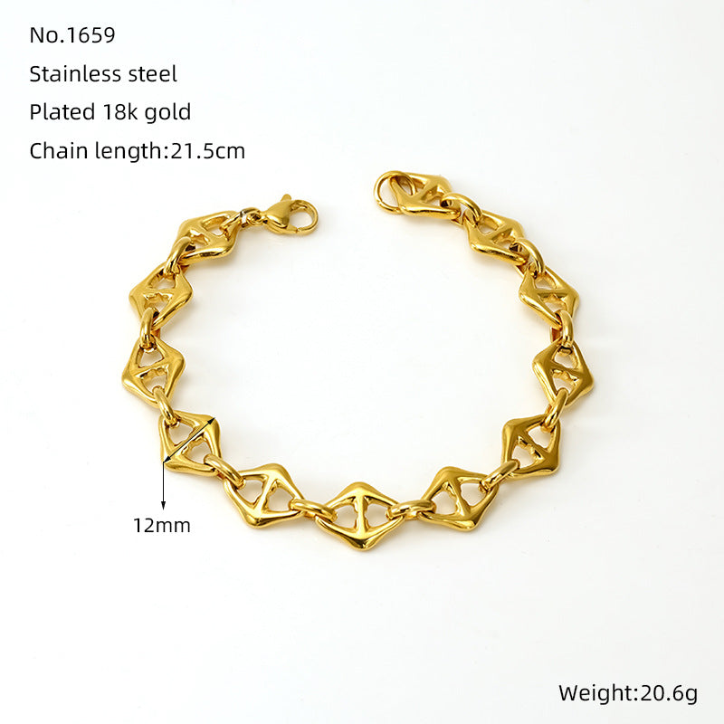 Women's & Men's Vachette Clasp Fashion Day Font Oval Bracelets