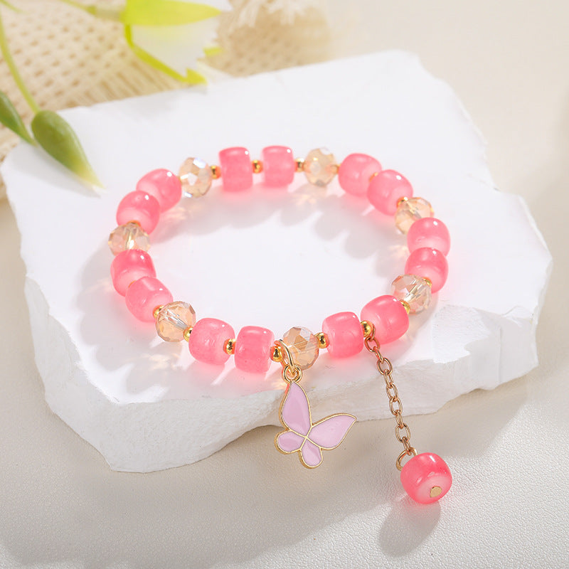 Abacus Beads Crystal Butterfly Candy Color Bracelets