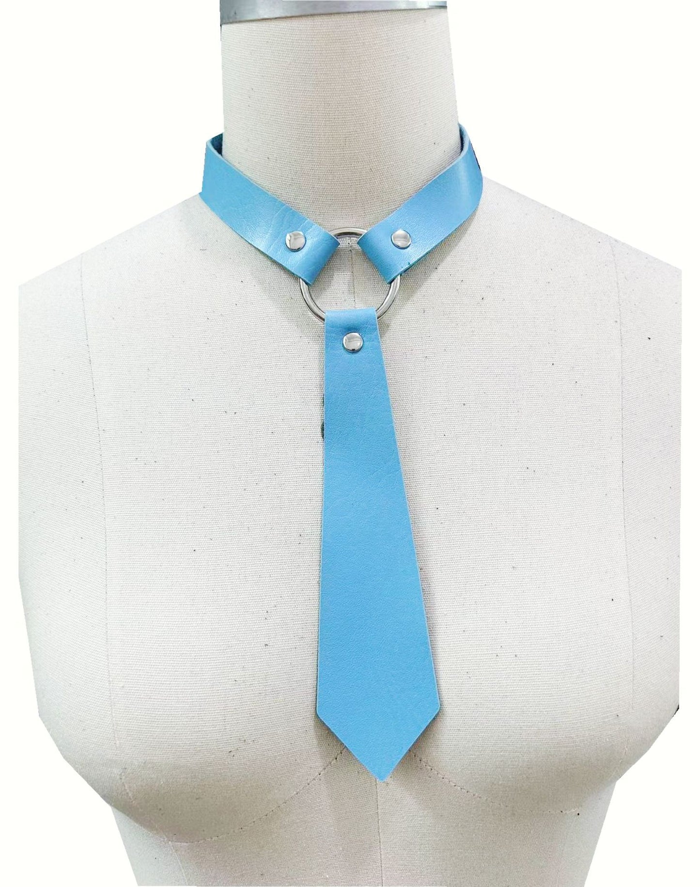Fashion Personality Leather Bondage Tie Punk Collar