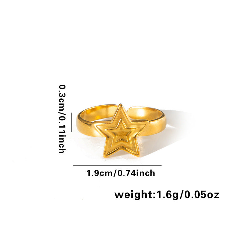 Women's Line Hollow Heart Snake-shaped Design Gold Rings