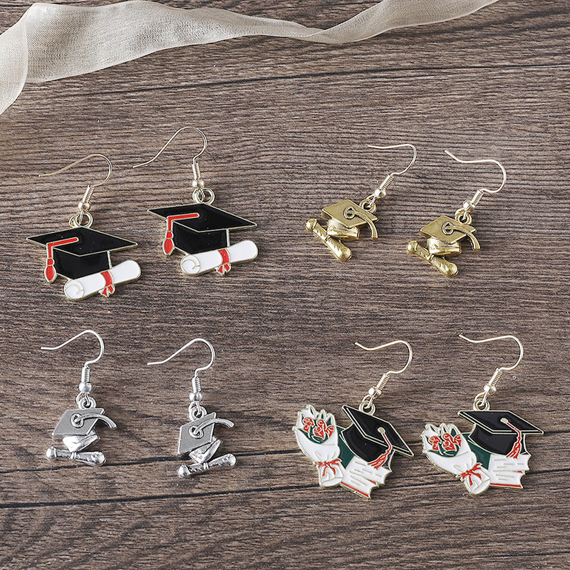 Flower Female Personality Creative Bouquet Drop Oil Earrings