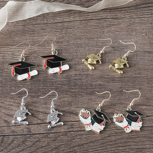 Flower Female Personality Creative Bouquet Drop Oil Earrings