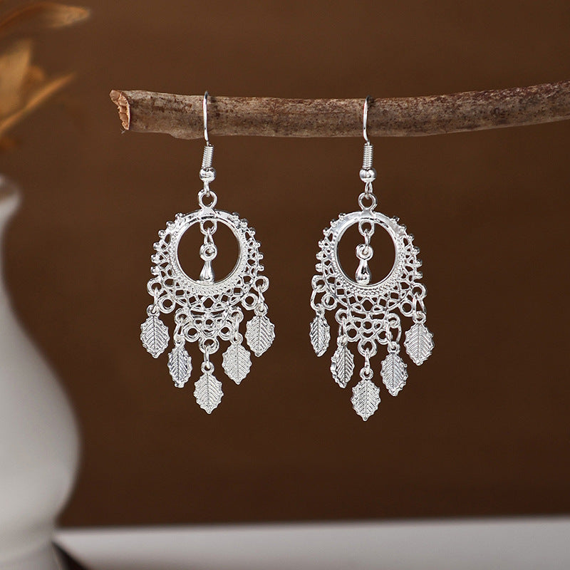 Women's Ethnic Style Imitation Miao Sier Colorful Earrings