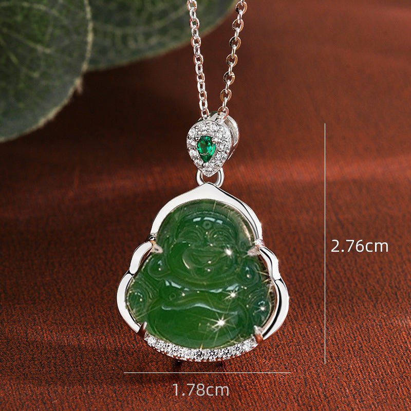 Women's Diamond White Chalcedony Maitreya For Simple Light Luxury Exquisite Necklace