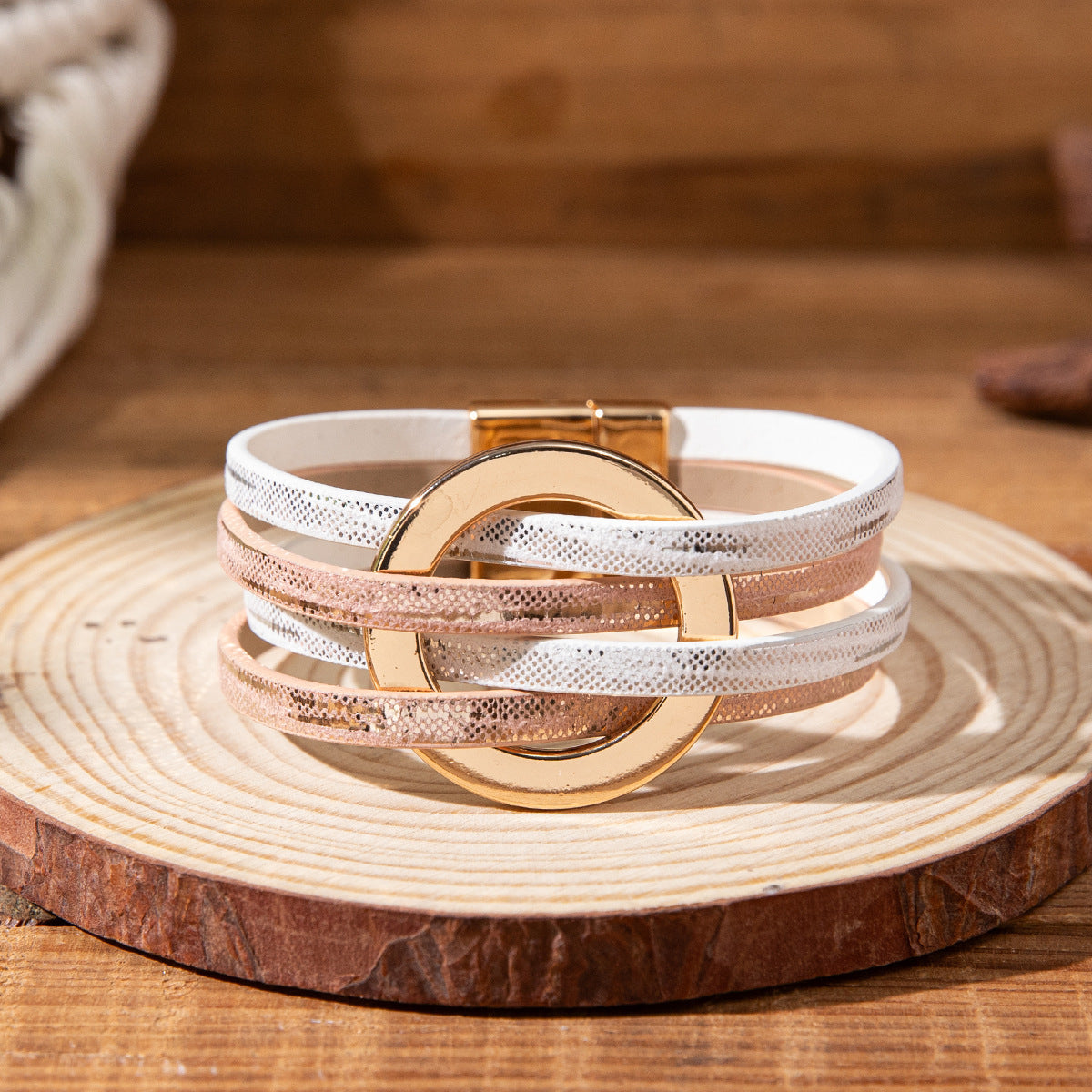 Twin Sense Leather Female Style Niche Design Bracelet