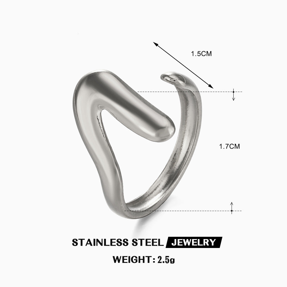 Women's V-shaped Personalized Glossy Irregular Geometric Knuckle Ring