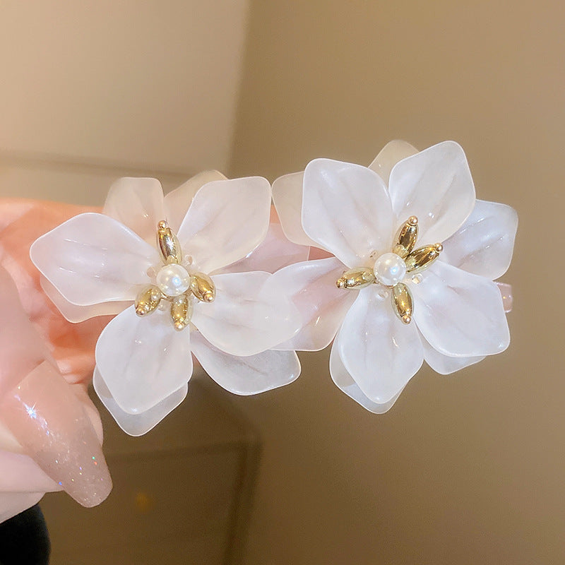 Pearl Flower Tassel Niche Temperament Atmosphere Affordable Earrings
