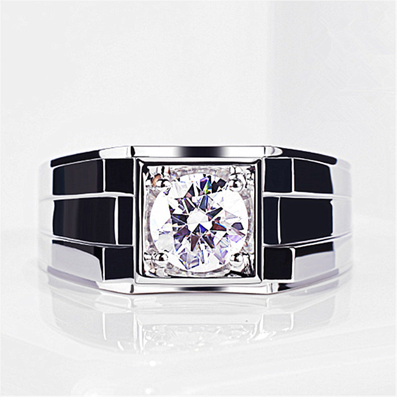 Classic Elegant Taste Diamond Bright Charming Commuter Domineering Man's Three-dimensional Rings